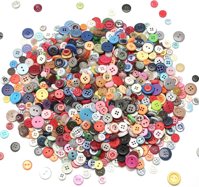 Jepeux About 500 Small Resin Buttons, Sewing DIY Craft Buttons, Hand-Painted Decorative Buttons Multicolor Series - Image 1